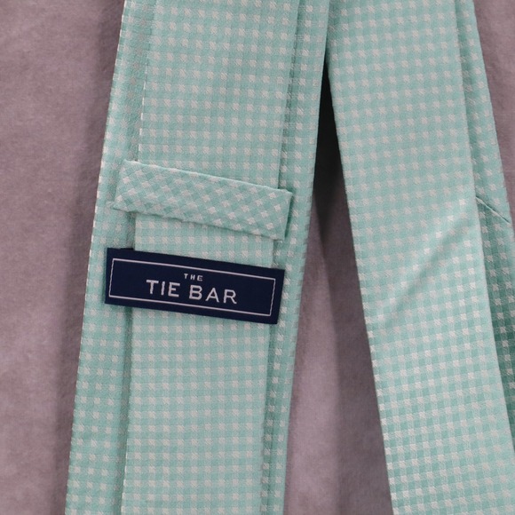 The Tie Bar Green Plaid Executive Silk Formal Business Classic Men's Neck Tie - Picture 5 of 6